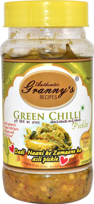 

Authentic Granny's Recipes Green Chilli Pickle in Sesame Oil Green Chilli Pickle(250 g)