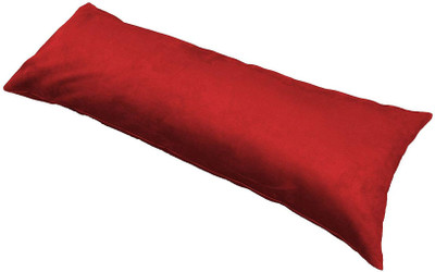 Jaipurlinen Microfibre Solid Body Pillow Pack of 1(Red)