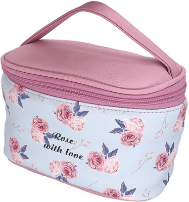 

House of Quirk Waterproof Cosmetic Bag Travel Toiletry Pouch Makeup with Zipper - Floral Cosmetic Bag(Multicolor)