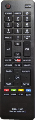LipiWorld RM-L1313 (3D and Youtube) Remote Control Compatible for LCD LED TV Haier Remote Controller(Black)
