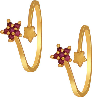 

Muchmore Much More Ethnic Floral Design Work Toe Ring for Women & Girls Jewelry Alloy Crystal Gold-plated Plated Toe Ring, Pink