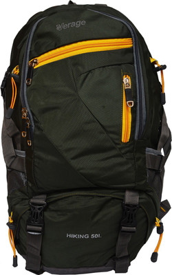 

Fashion Knockout Hiking 50L Backpack with Free Rain Cover...Rucksack Rucksack - 50 L(Green)
