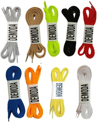 

DE'MODA Flat (Pack of 9-Beige,Neongreen,Black,White,Grey,Blue,Orange,Red,Yellow) Shoe Lace(Multicolor Set of 9)
