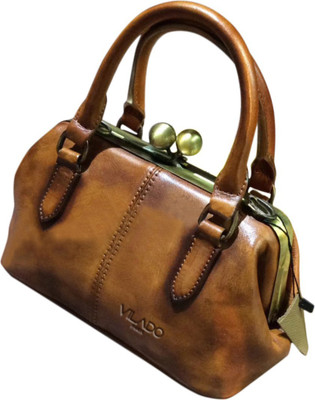 Vilado Women Evening/Party Brown Genuine Leather Hand-held Bag