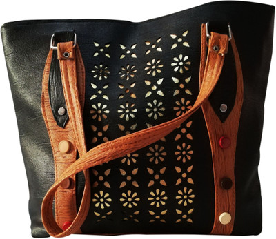 shopping island Girls Evening/Party, Casual, Formal Black, Brown Banana Fibre Shoulder Bag