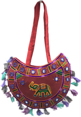 

HS Bag's Women Casual Maroon Canvas Shoulder Bag