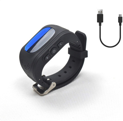 

Bluebells India ™ GPS Tracker Phone Anti Lost SOS Call Children Finder Fitness Tracker Wrist Bracelet Parents Control for iOS Android Black Smartwatch(Black Strap Free Size)