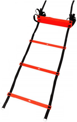 

QUINERGYS Ladder with 10 Adjustable Flat Rungs, 15ft Long – Perfect Training Equipment for Soccer, Football & Other Sports Speed Ladder(Red)