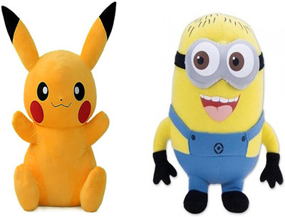 

Marchie's kids favorite cartoon Cute Stuffed Toy Pikachu (Height-17 CM) and Cute Minions Cute Cartoon Soft Toy Birthday Gift For Kids (33Cm) - 5 cm(Multicolor)