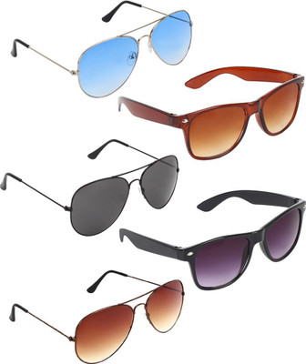 Zyaden Aviator, Aviator, Aviator, Wayfarer, Wayfarer Sunglasses(For Men & Women, Blue, Black, Brown, Brown, Black) Zyaden Aviator, Aviator, Aviator, Wayfarer, Wayfarer Sunglasses(For Men & Women, Blue, Black, Brown, Brown, Black)