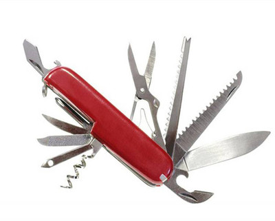 

Tuelip 12 in 1 Multifunction Swiss Style Pocket Army Knife Camping Outdoor Stainless Steel Folding Pocket Tool Knife(Brown)