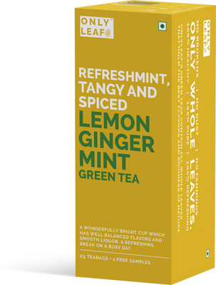 

Onlyleaf 100% Natural Digestive Aid Ginger Lemon Mint Green Tea Bags Box(27 Bags)