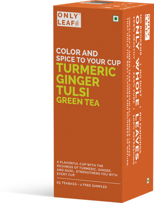 

Onlyleaf 100% Natural Immunity Booster Tulsi Turmeric, Ginger Green Tea Bags Box(27 Bags)