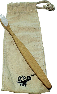 

The Happy Turtle Bamboo Toothbrush with Nylon Bristles (for Adults) Medium Toothbrush(Pack of 2)