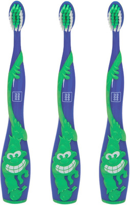

MeeMee Soft Bristles Kids Toothbrush (Green, Pack of 3) Extra Soft Toothbrush(Pack of 3)