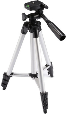 

BERRIN 3110 Foldable Camera Tripod With Mobile Clip Holder Bracket, Fully Flexible Mount Cum Tripod, Standwith 3D Head & Quick Release Plate Tripod(Silver, Supports Up to 500 g)