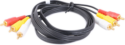 

Obage TV-out Cable 3RCA TO 3RCA WIRE(Black, For TV, 1.5)