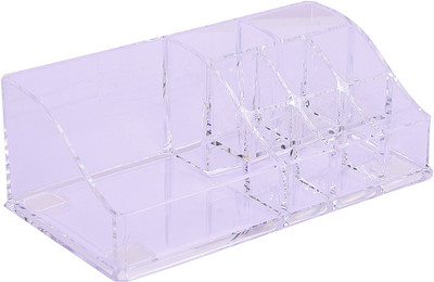 

Brecken Paul Acrylic Makeup Cosmetic Organizer, Transparent Makeup (Multi Purpose Organiser )Storage Box 9 SLOT make up Vanity Box(White)