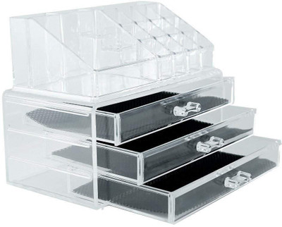 

Lemish Cosmetic Make Up Kits Holder make up, Jewellery Vanity Box(clear)