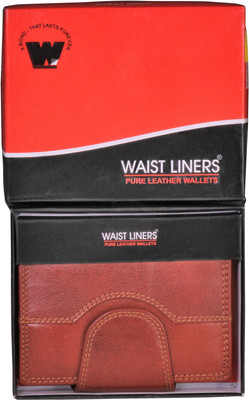 

WAIST LINERS Men Brown Genuine Leather Wallet(10 Card Slots)
