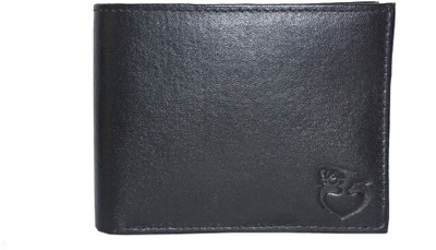 APF COLLECTION Men Black Genuine Leather Wallet(3 Card Slots)