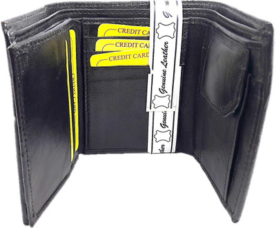 

Rockwell fashion Men Black Genuine Leather Wallet(9 Card Slots)