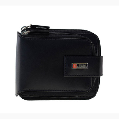 

Swiss Military Men Black Genuine Leather Wallet(6 Card Slots)