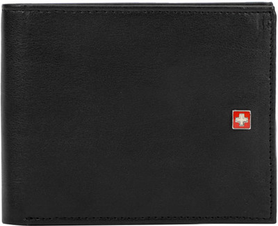 

Swiss Military Men Black Genuine Leather Wallet(11 Card Slots)