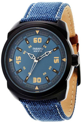 

Fabiano New York FNY082 Master piece blue dial blue leather strap analog wrist Watch - For Men