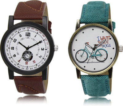 

SVM AS11-229 Brown-Green Stylish Professional Round Dial Combo Watch - For Boys & Girls