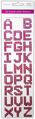 

Generic 26 Piece Fuschia Pink 3d Crystal Jewel Card Art Craft Embellishments Letters Sticker Set