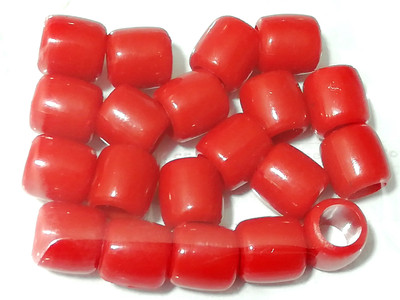 

GOELX Plastic Tube Beads for Beading, Jewellery Making & Art Craft Work !! Size : 1cm X 1cm - Pack of 100 - RED