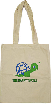 

The Happy Turtle Eco-friendly Easy Fold Tote Multipurpose Bag(Beige, 12 L)