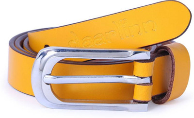

daarlinn Women Casual Yellow Genuine Leather Belt