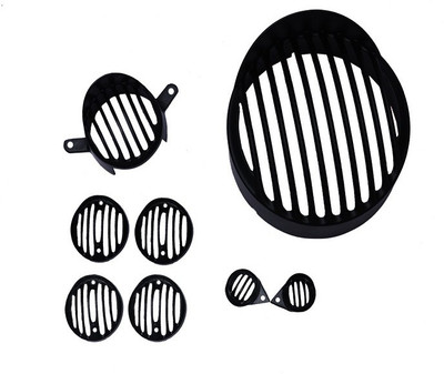 Golden Fox Head Light+Tail light+Indicator Set Cover+ Parking Set Bike Headlight Grill(Black)