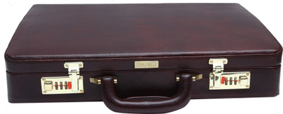 

TRU BLU Brief-case Medium Briefcase - For Men(Brown)