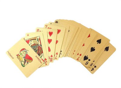 

QUINERGYS ™ Waterproof Poker Cards Gold PVC Playing Cards Professional Poker Poker Deck Plastic Poker For Your Poker Pleasure(Golden Poppy)