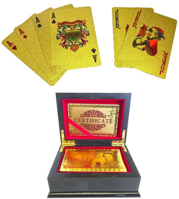 

QUINERGYS ™ Deck Of 24K Gold Plated Playing Cards Edition Flexible Playing Cards Full Poker Deck 99.9% Pure Gold Plated(Pale gold)
