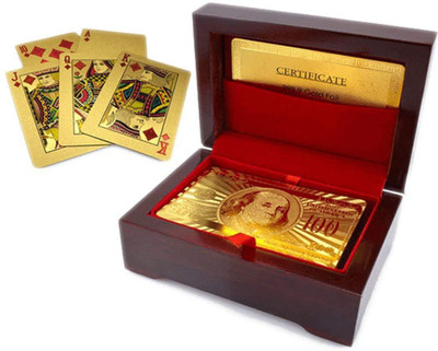 

QUINERGYS ™ 24K Gold-Plated Playing Cards with Case(Gold Old)