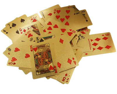 

QUINERGYS ® Certified Pure 24 Carat Gold Foil Plated Poker Cards Perfect Gift(Dense Gold)