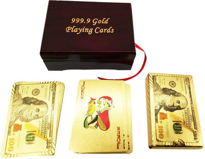 

QUINERGYS ® LUXURY DECK OF 24K GOLD PLATED FLEXIBLE PLAYING CARDS FULL POKER DECK 99.9% PURE GOLD PLATED by Cards(Gold Old)