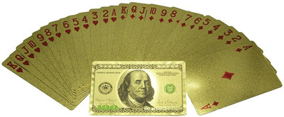 

QUINERGYS ® 24K Gold Foil Plated Flexible Waterproof Playing Cards Poked Deck 99.9% Pure-Perfect for Leisure Time(Warm Gold)
