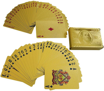 

QUINERGYS ® Poker 24K Gold-Foil Plated Playing Cards Poker Table Games(Roman Gold)