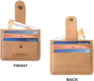 

ABYS Men Tan Genuine Leather Money Clip(6 Card Slots)