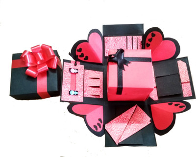 GIFT CAFE Explosion Box Greeting Card(Red, Black, Pack of 1)