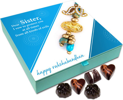

Chocholik Rakshabandhan Gift Box - I Vow To Protect You At All Times From All Kinds Of Evils - 9pc Truffles(108 g)