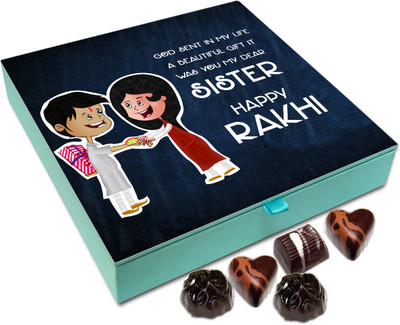 

Chocholik Rakshabandhan Gift Box - God Sent In My Life A Beautiful Gift It Was You, My Dear Sister - 9pc Truffles(108 g)
