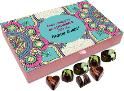 

Chocholik Rakshabandhan Gift Box - I Will Always Be Your Protector Little Sis. - 12pc Truffles(144 g)