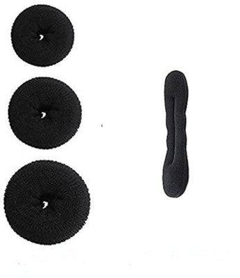 

Fully Hair Donuts 3 Different Sizes, Bun Maker hair Styling Tools For Women, Black Hair Accessory Set(Black)