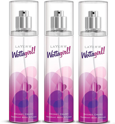 

Layer shot Seceret crush Deodorant Spray - For Girls(405 ml, Pack of 3)